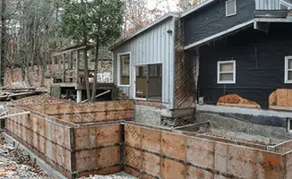 Prepared site with foundation forms for home remodeling and addition project in Spokane, WA